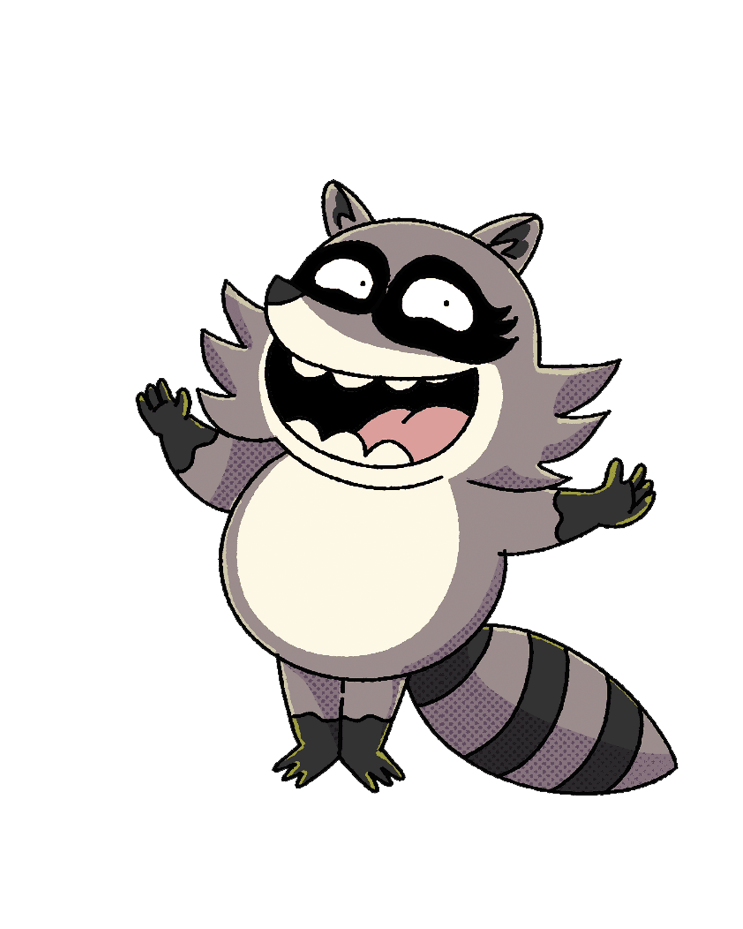 An excited raccoon diving into a bad trade