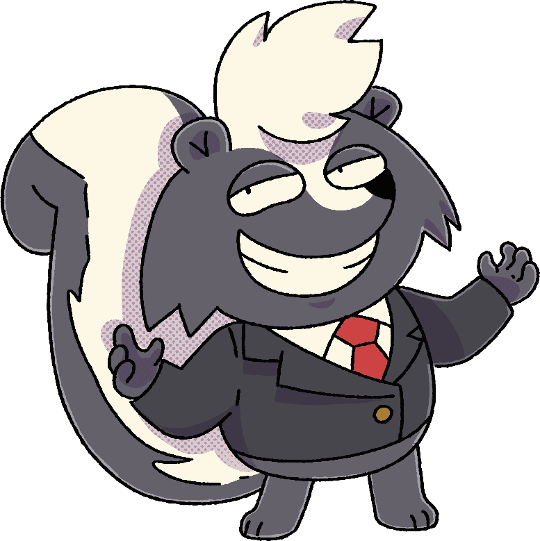 Mr. Stink, a shady skunk in a suit