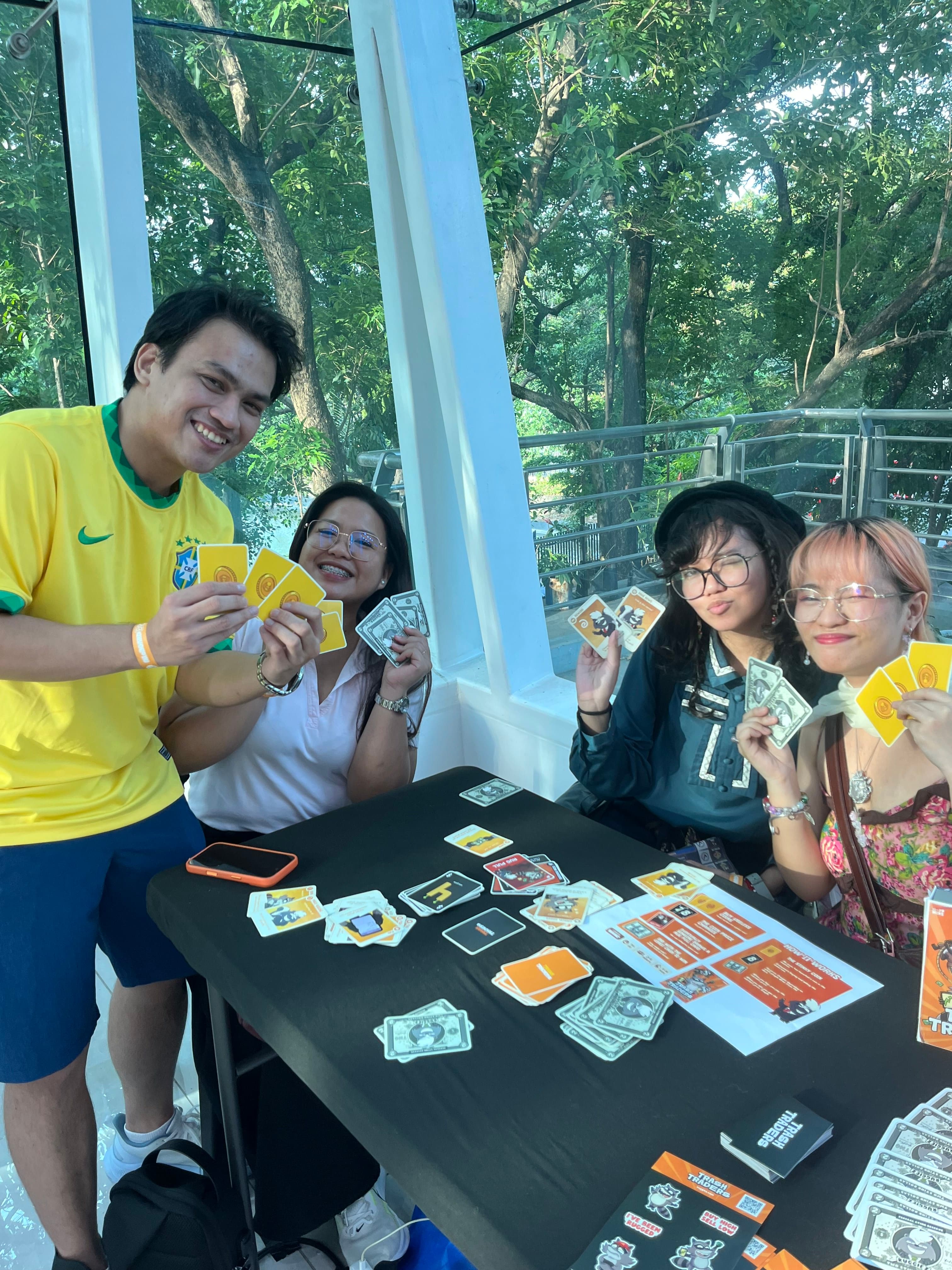 Trash Traders party card game on the table